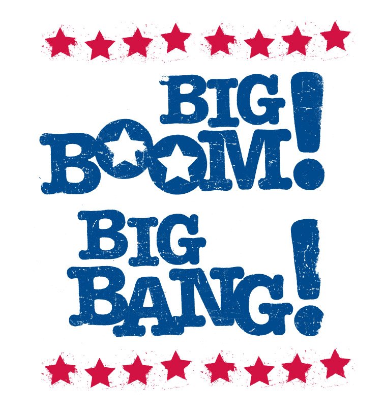 High-energy event branding and logo design for the "Big Boom" sales conference, featuring an explosive firework and rugged typography.