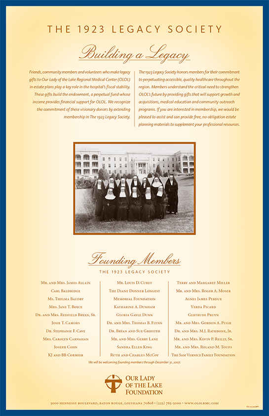 Graphic design for a "Foundation Giving" placemat by CommuniCajun, featuring a detailed infographic of community impact, financial allocations, and mission values.